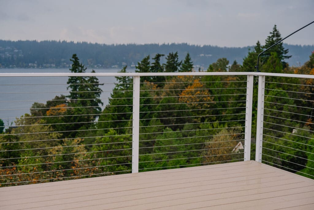 Cable railing installation by Maisy Railing