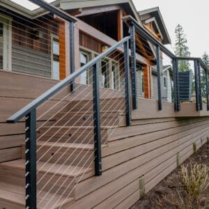 Stairs Cable Railing – 42 in. Fascia Mounted, Matte Black