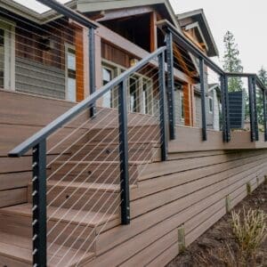 Stairs Cable Railing – 42 in. Fascia Mounted, Matte Black