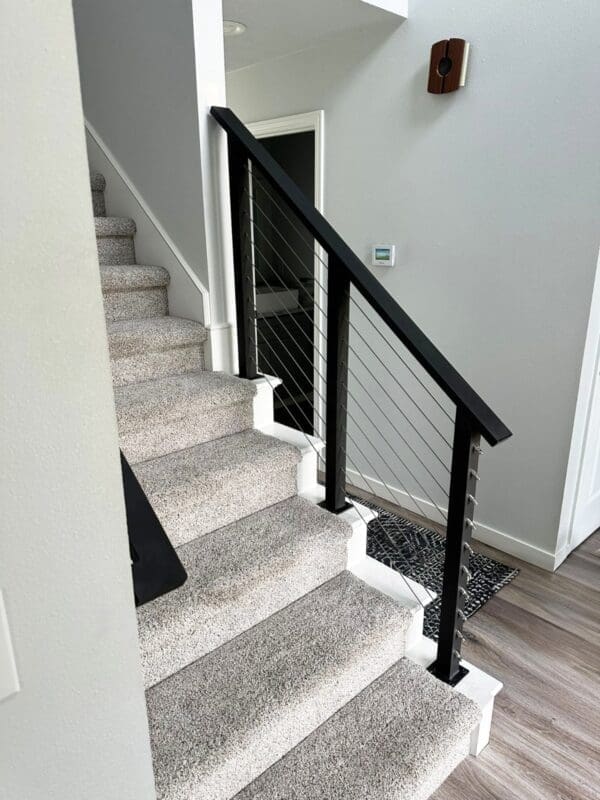 Cable Railing – Stairs – Surface Mounted – 42 in. – Matte Black - Image 2