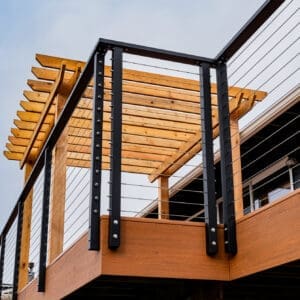 Deck Cable Railing – 42 in. Fascia Mounted, Matte Black